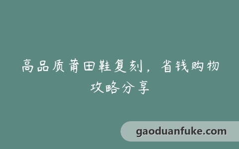 高品质莆田鞋复刻，省钱购物攻略分享