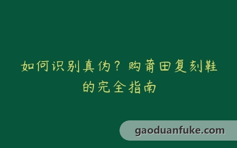 如何识别真伪？购莆田复刻鞋的完全指南