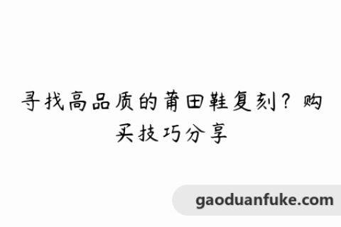 寻找高品质的莆田鞋复刻？购买技巧分享