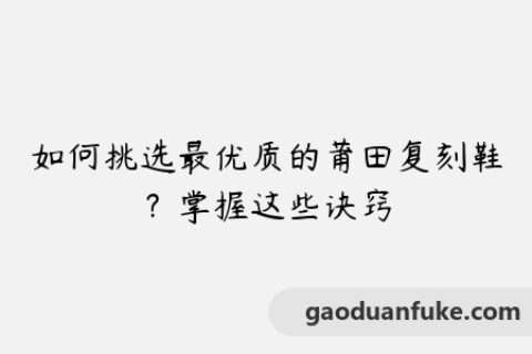 如何挑选最优质的莆田复刻鞋？掌握这些诀窍