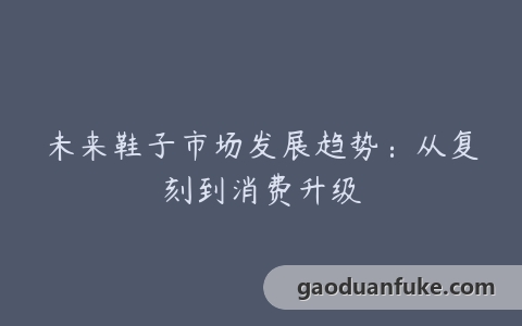 未来鞋子市场发展趋势：从复刻到消费升级