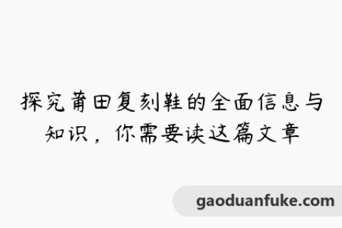 探究莆田复刻鞋的全面信息与知识，你需要读这篇文章