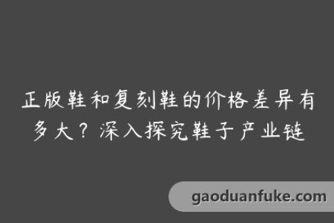 正版鞋和复刻鞋的价格差异有多大？深入探究鞋子产业链