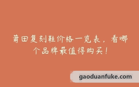 莆田复刻鞋价格一览表，看哪个品牌最值得购买！