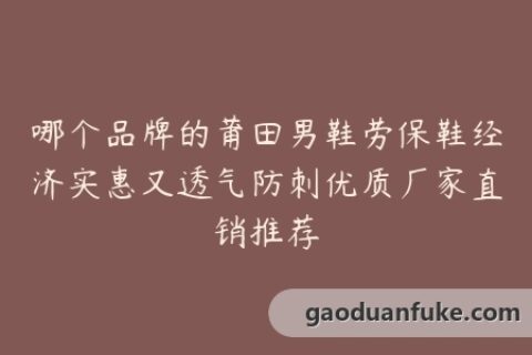 哪个品牌的莆田男鞋劳保鞋经济实惠又透气防刺优质厂家直销推荐
