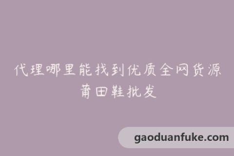 代理哪里能找到优质全网货源莆田鞋批发