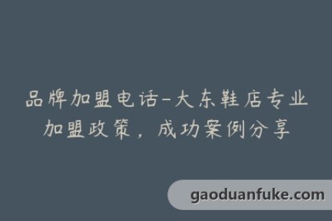 品牌加盟电话-大东鞋店专业加盟政策，成功案例分享