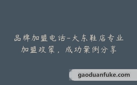 品牌加盟电话-大东鞋店专业加盟政策，成功案例分享