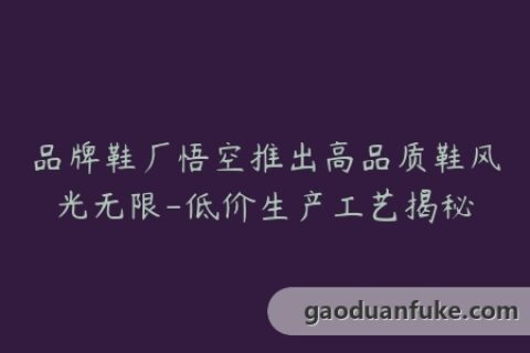 品牌鞋厂悟空推出高品质鞋风光无限-低价生产工艺揭秘