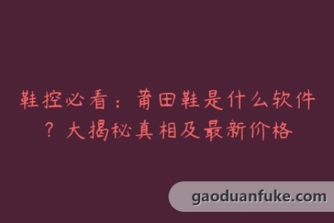 鞋控必看：莆田鞋是什么软件？大揭秘真相及最新价格