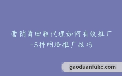 营销莆田鞋代理如何有效推广-5种网络推广技巧