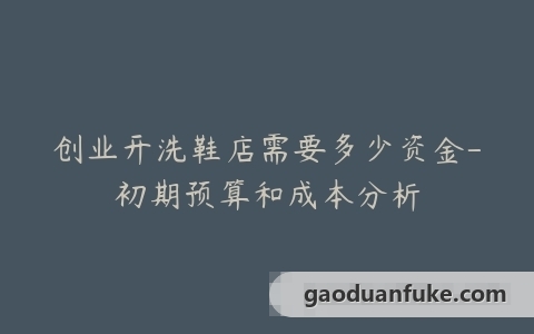 创业开洗鞋店需要多少资金-初期预算和成本分析