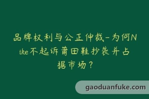 品牌权利与公正仲裁-为何Nike不起诉莆田鞋抄袭并占据市场？