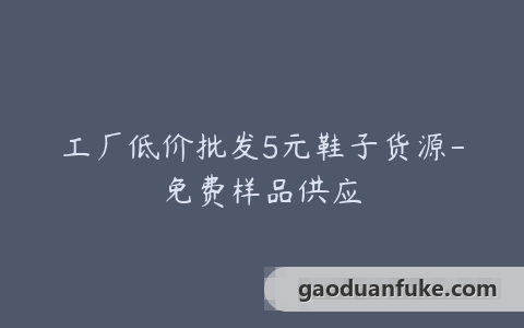 工厂低价批发5元鞋子货源-免费样品供应