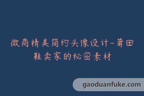 微商精美简约头像设计-莆田鞋卖家的秘密素材