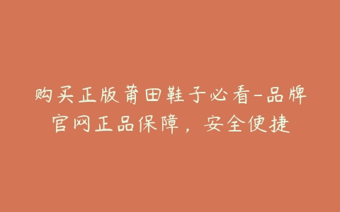 购买正版莆田鞋子必看-品牌官网正品保障，安全便捷